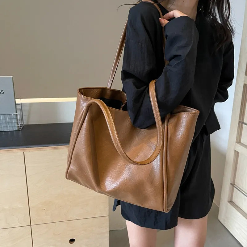 Soft PU Leather Large-Capacity Shoulder Tote — product image 4