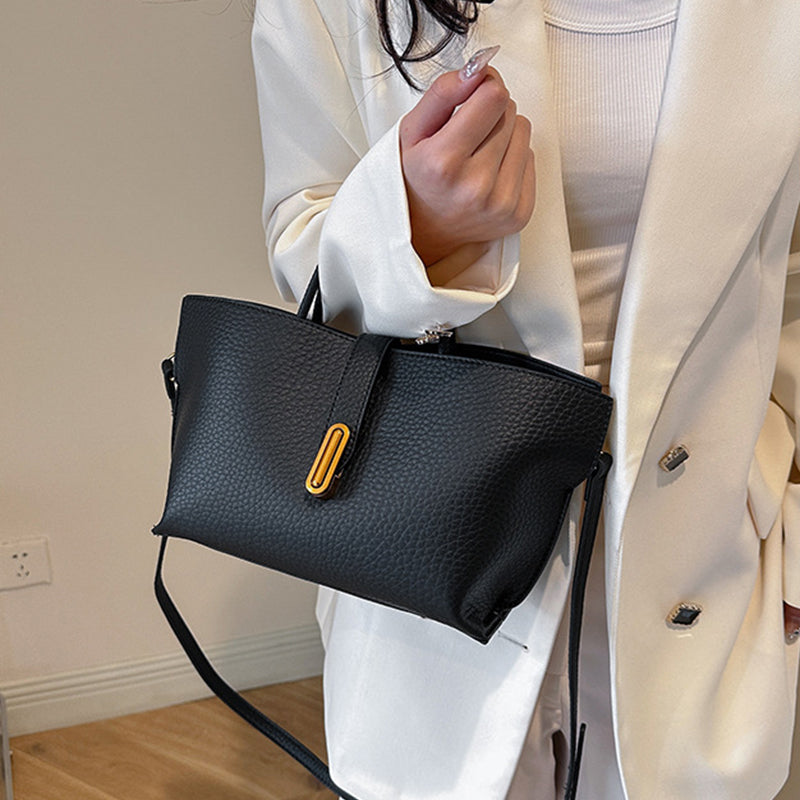 Litchi-Texture PU Zipper Shoulder Bag — product image 6