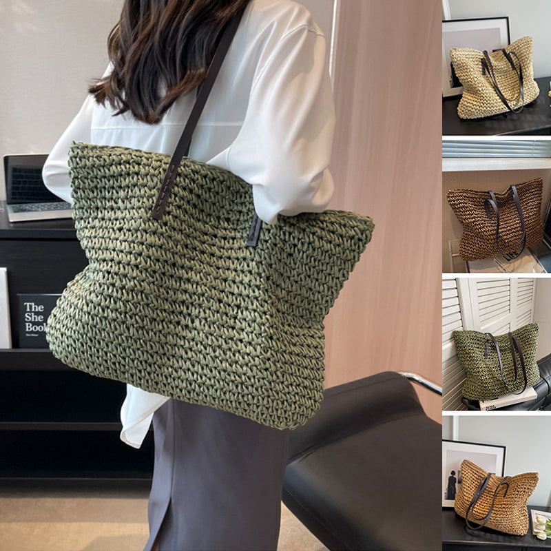 Large Woven Zipper Beach Tote Bag — product image 1