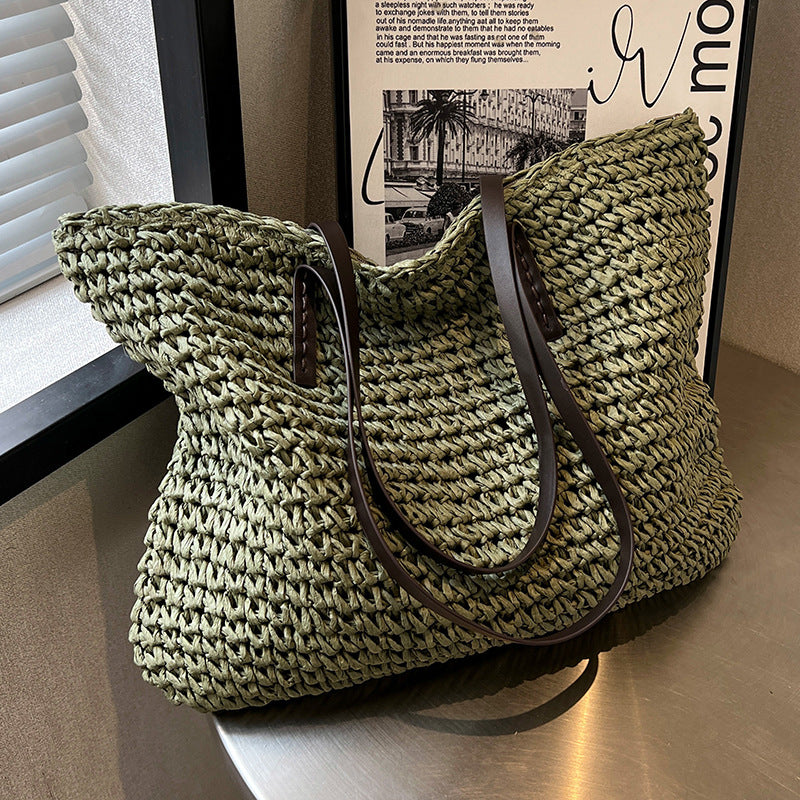 Large Woven Zipper Beach Tote Bag — product image 2