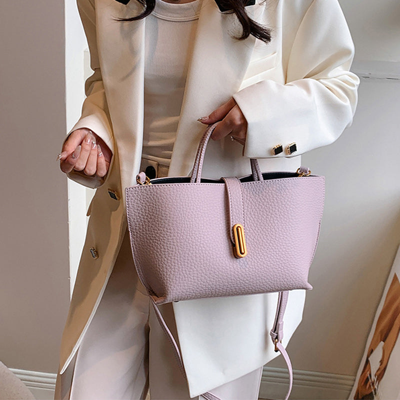 Litchi-Texture PU Zipper Shoulder Bag — product image 2