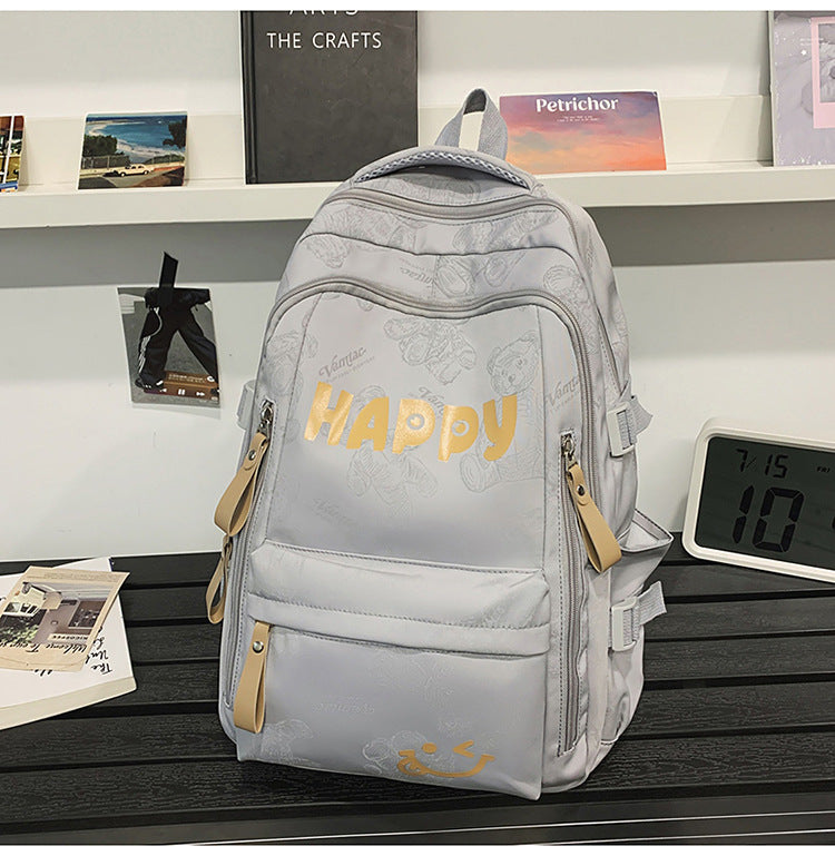 Teddy Bear Print Nylon Backpack with Keychain — product image 14