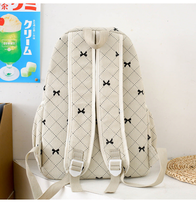 3-Piece Bow-Print Corduroy Backpack Set — product image 8