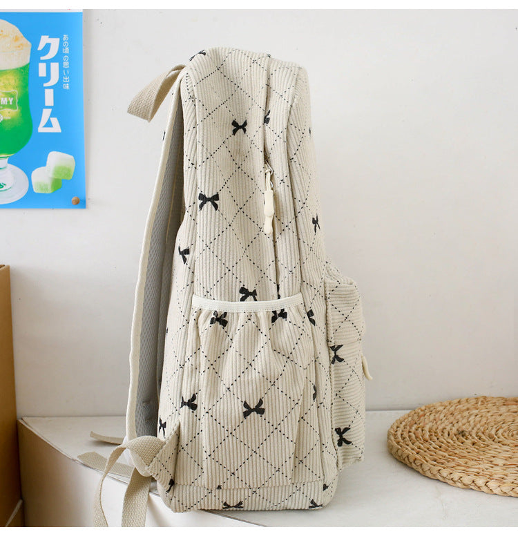 3-Piece Bow-Print Corduroy Backpack Set — product image 9