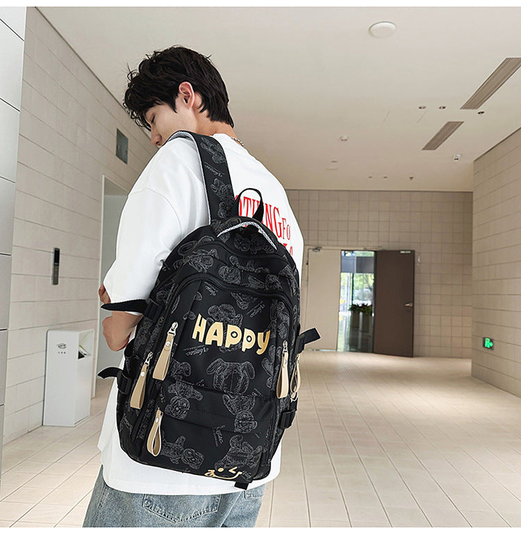 Teddy Bear Print Nylon Backpack with Keychain — product image 10