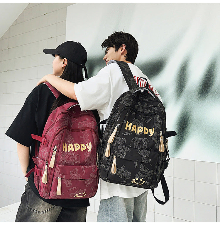Teddy Bear Print Nylon Backpack with Keychain — product image 2