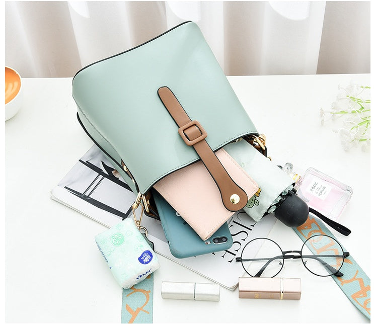Color-Block PU Bucket Shoulder Bag — product image 7