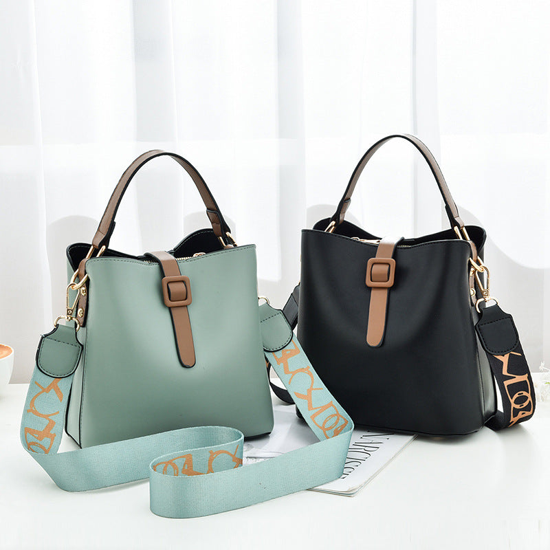 Color-Block PU Bucket Shoulder Bag — product image 2