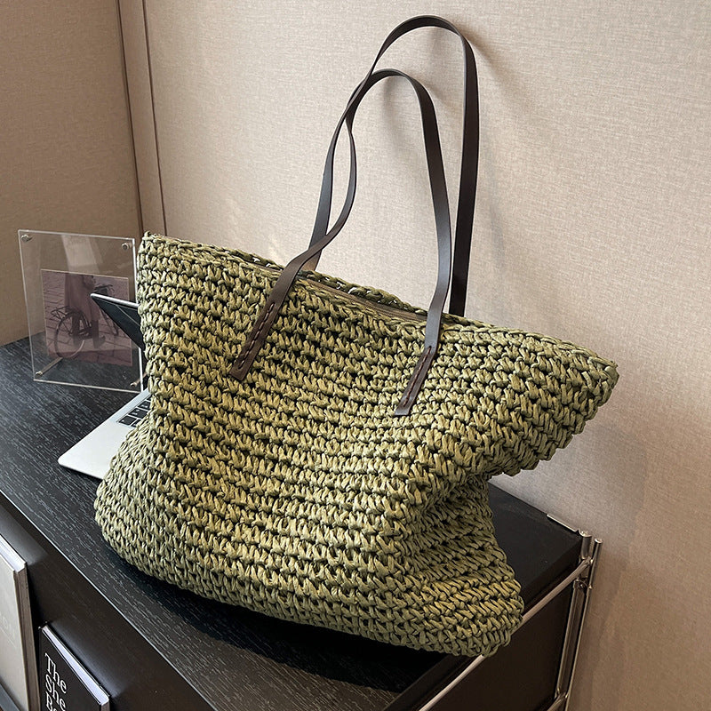 Large Woven Zipper Beach Tote Bag — product image 5