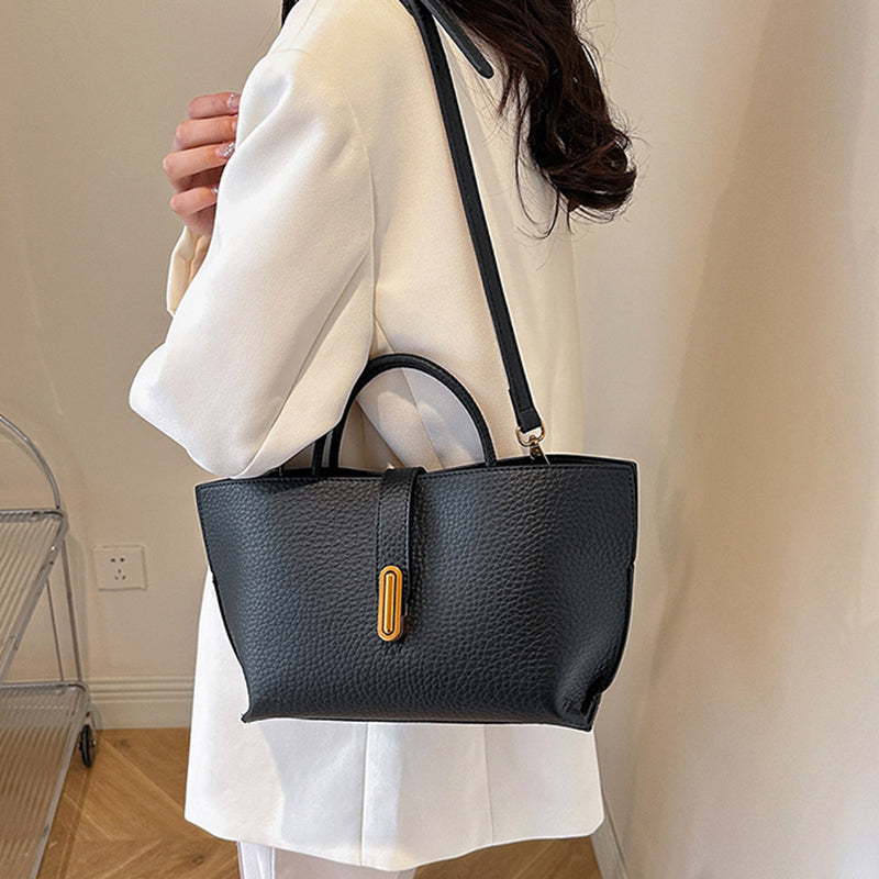 Litchi-Texture PU Zipper Shoulder Bag — product image 9