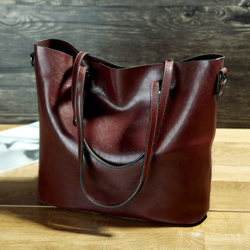 Oil-Wax Finish Large-Capacity Tote Bag — product image 12