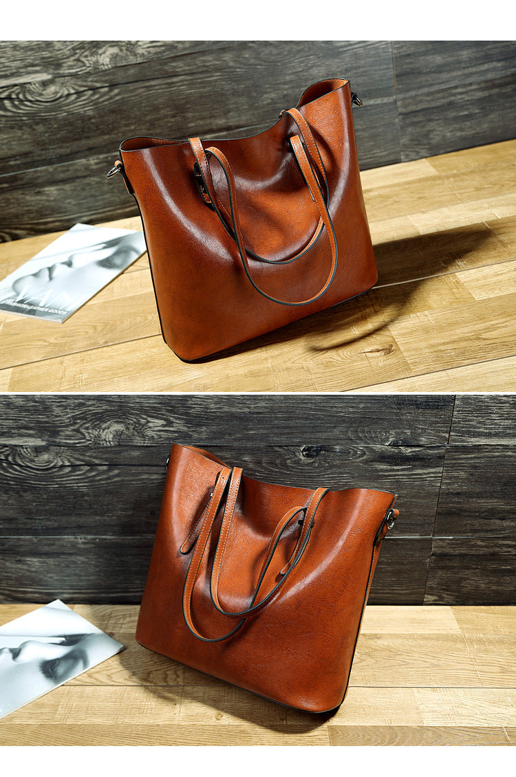 Oil-Wax Finish Large-Capacity Tote Bag — product image 6