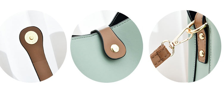 Color-Block PU Bucket Shoulder Bag — product image 9
