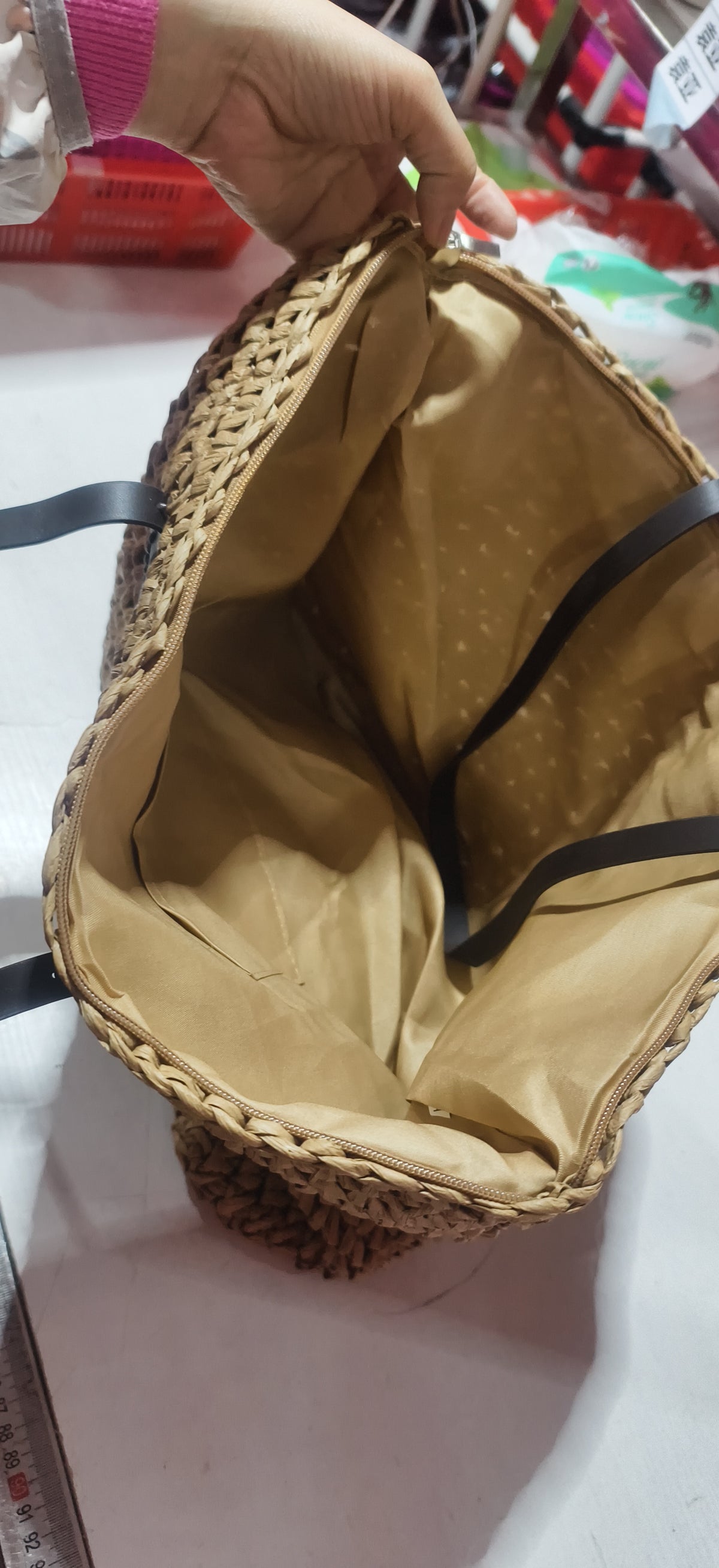 Large Woven Zipper Beach Tote Bag — product image 3