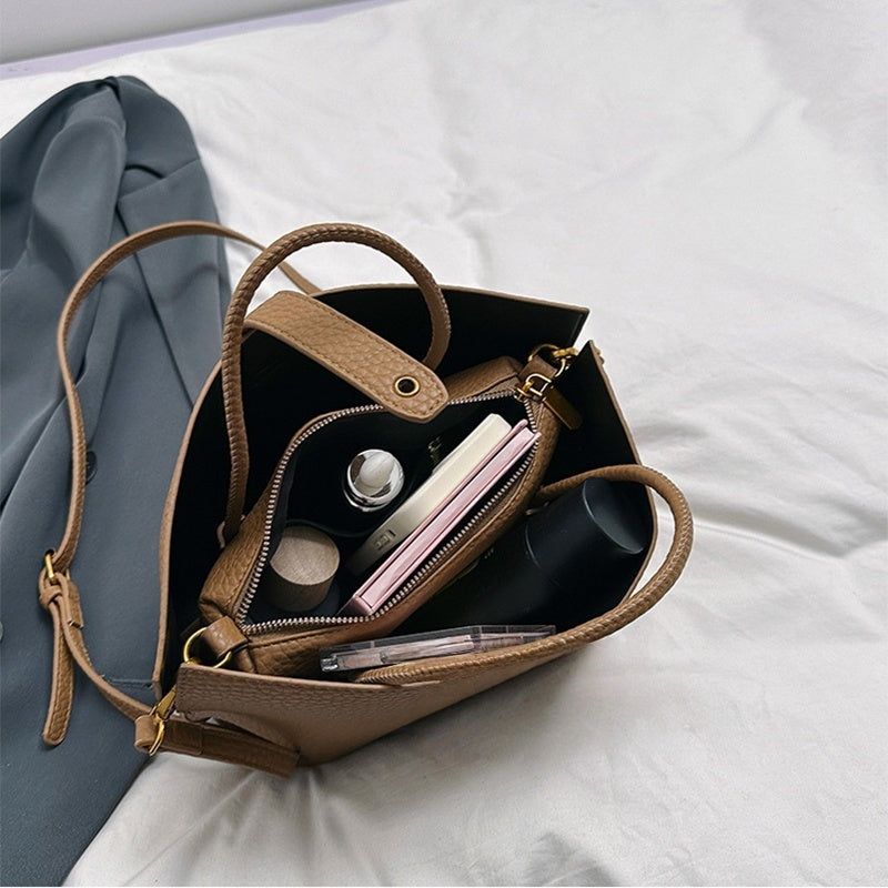 Litchi-Texture PU Zipper Shoulder Bag — product image 7