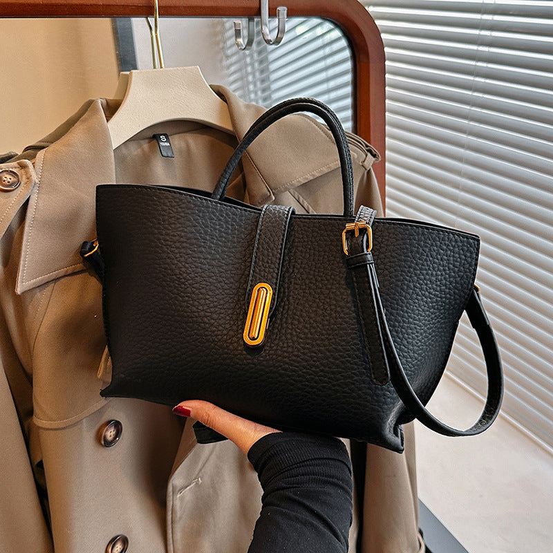 Litchi-Texture PU Zipper Shoulder Bag — product image 5