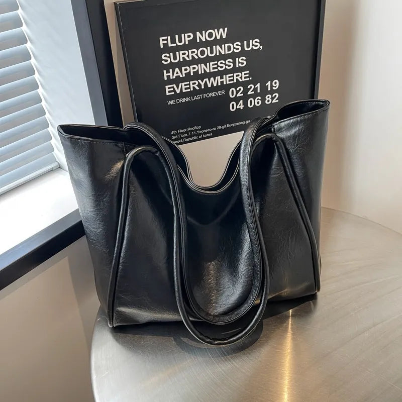 Soft PU Leather Large-Capacity Shoulder Tote — product image 1