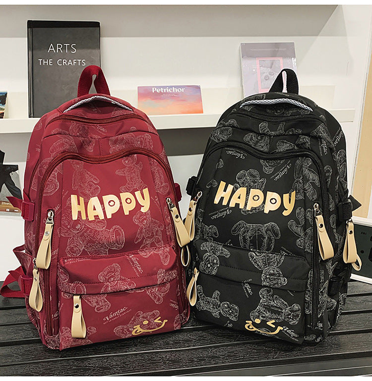Teddy Bear Print Nylon Backpack with Keychain — product image 19