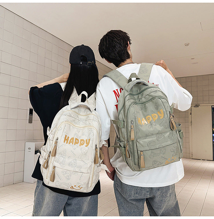 Teddy Bear Print Nylon Backpack with Keychain — product image 3