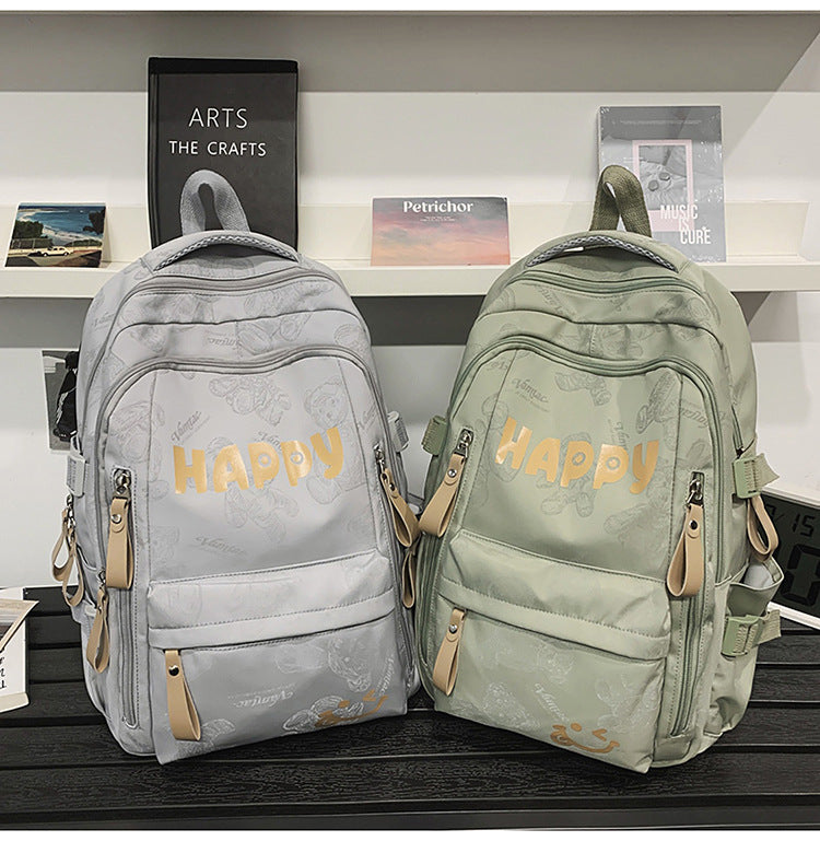 Teddy Bear Print Nylon Backpack with Keychain — product image 5