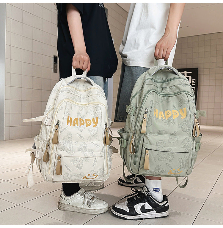 Teddy Bear Print Nylon Backpack with Keychain — product image 9