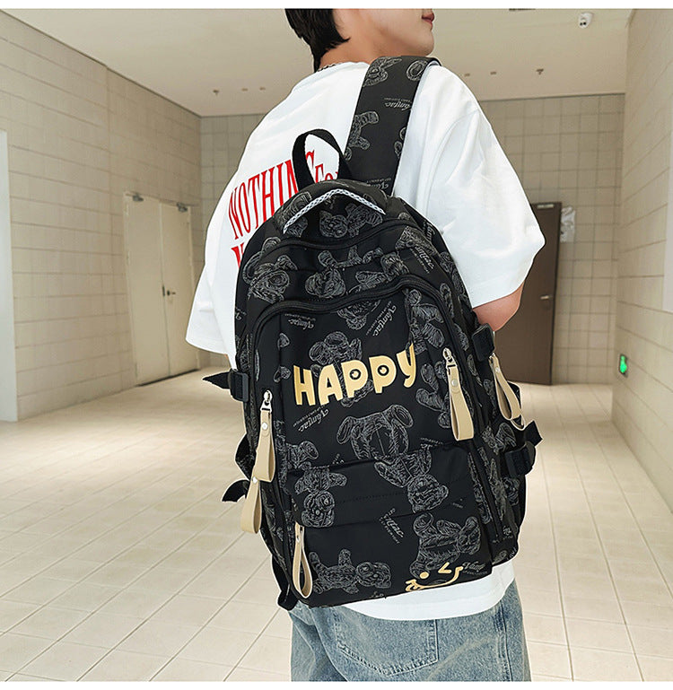 Teddy Bear Print Nylon Backpack with Keychain — product image 17