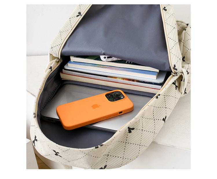 3-Piece Bow-Print Corduroy Backpack Set — product image 7