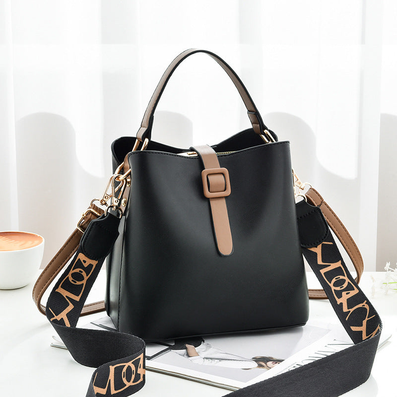 Color-Block PU Bucket Shoulder Bag — product image 1