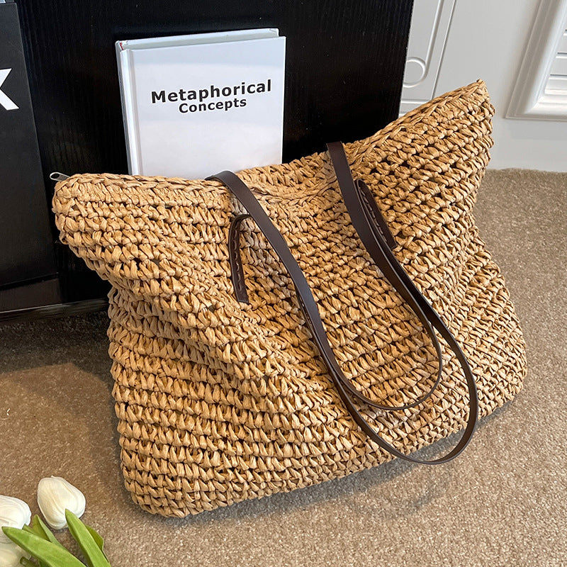 Large Woven Zipper Beach Tote Bag — product image 9