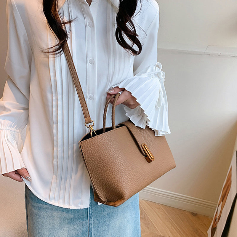 Litchi-Texture PU Zipper Shoulder Bag — product image 10
