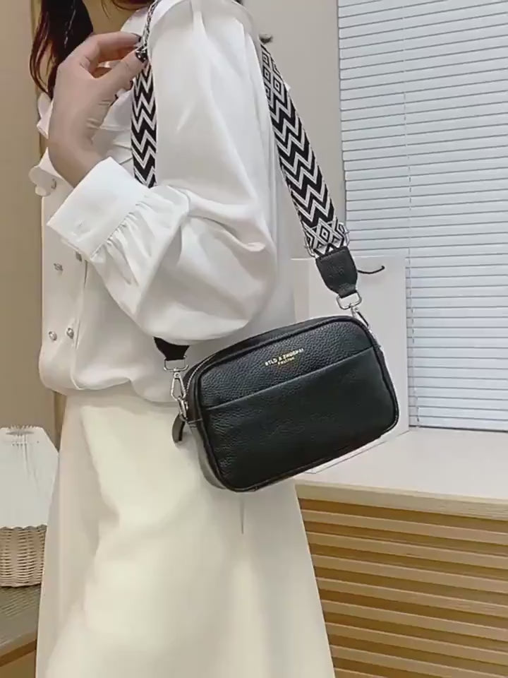 Rhombus Genuine Leather Crossbody Bag — product video 2