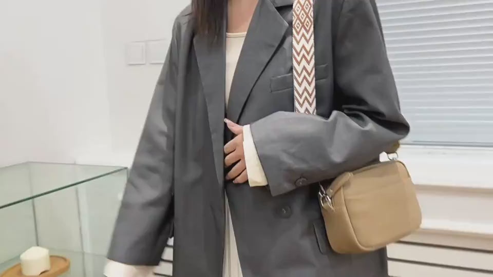 Rhombus Genuine Leather Crossbody Bag — product video 3